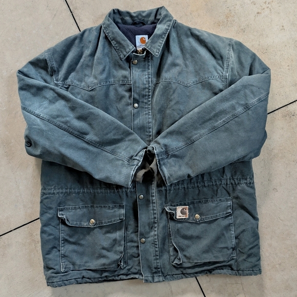 2000 Carhartt C46 Green Moss Barn Work Utility Outdoor Coat Jacket XL Mens - Picture 1 of 5